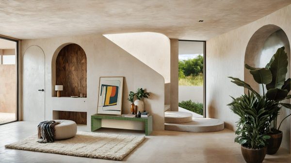 Minimalist Cozy Interior with Curved Architecture and Natural Light - JAB house