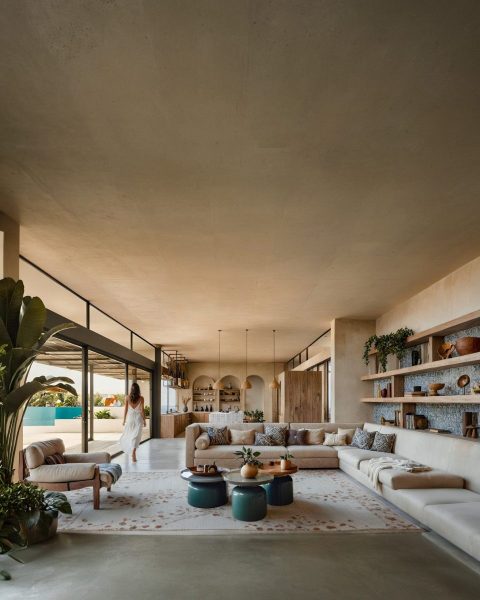 Spacious Contemporary Living Room with Natural Light and Cozy Seating - JAB house