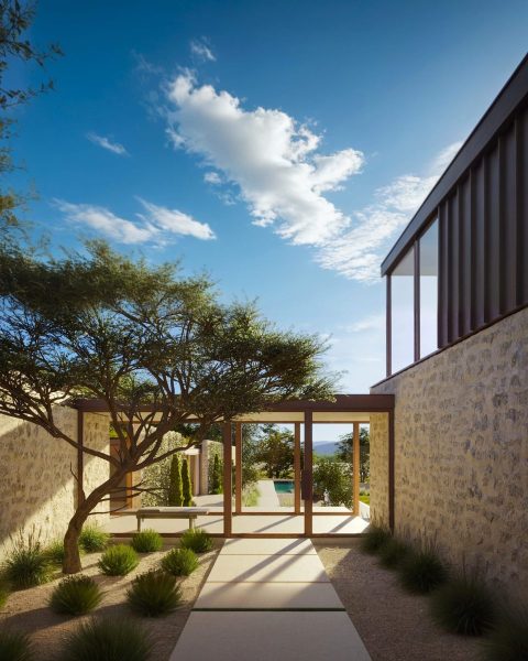 Modern outdoor living space blending architecture and nature - IB house