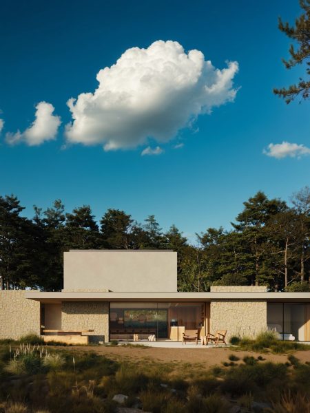 Modern Minimalist Home with Outdoor Dining Area and Forest Views - MyLi house