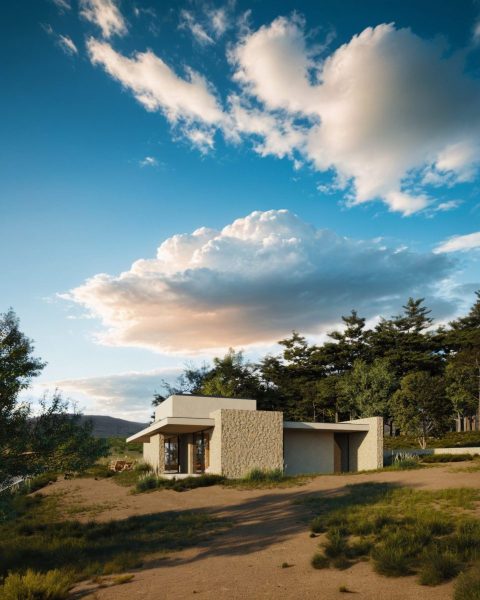 Modern Minimalist Home in a Rural Landscape with Dramatic Skies and Natural Surroundings - MyLi house