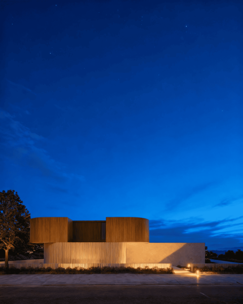 vista entrada base noite