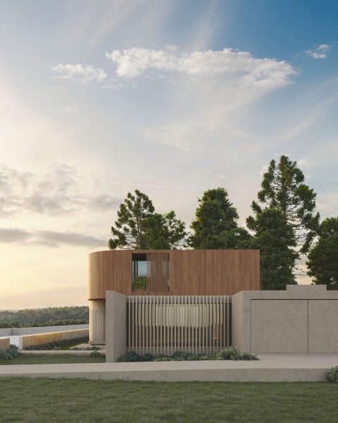 vista lateral garagem corte